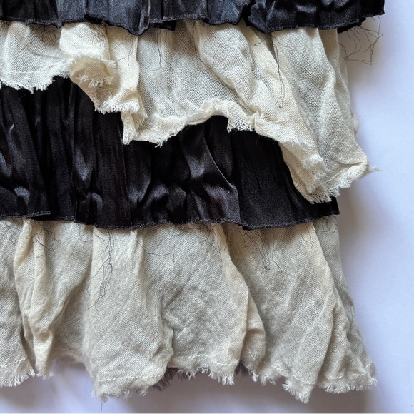 Free People Merries Crushed Velvet Tiered Dress Black Ruffle Racerback Tank Sz S - Picture 15 of 16